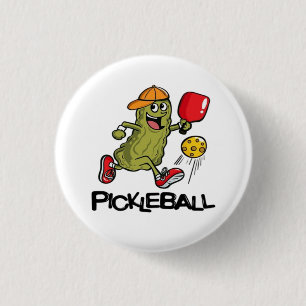 Badge Rond 2,50 Cm Cornichon drôle jouant au pickleball
