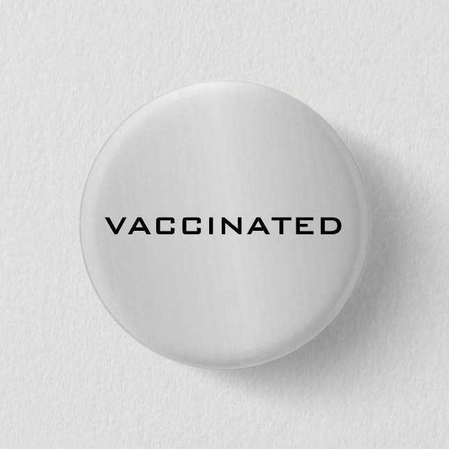 Badge Rond 2,50 Cm Coronavirus Vacciné Gris Argent Pandémique (Devant)