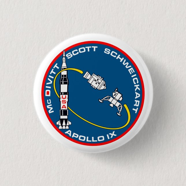 Badge Rond 2,50 Cm Correctif de mission Apollo 9 (Devant)
