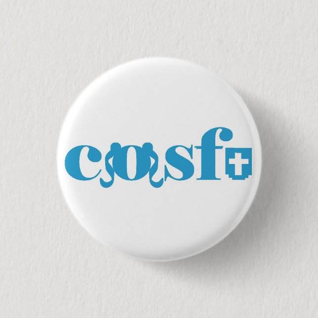 Badge Rond 2,50 Cm Cosfu - logo blanc simple (Devant)