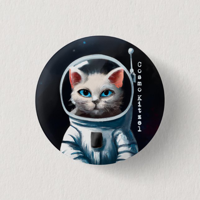 Badge Rond 2,50 Cm Cosmo Kitzel - Astro Cat (Devant)