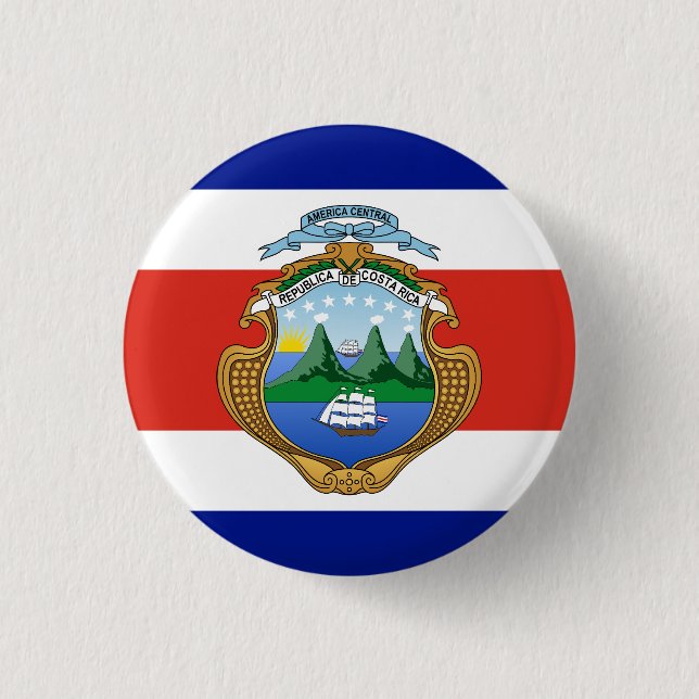 Badge Rond 2,50 Cm Costa Rica (armoiries/drapeau) (Devant)