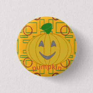 Badge Rond 2,50 Cm Costume Design Citrouille orange