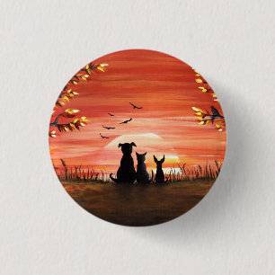 Badge Rond 2,50 Cm Coucher de soleil d'automne