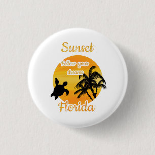 Badge Rond 2,50 Cm Coucher de soleil mignon en Floride