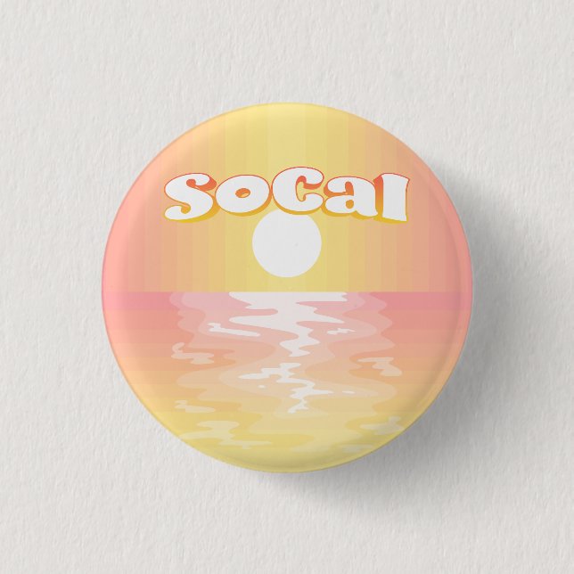 Badge Rond 2,50 Cm Coucher de soleil SoCal (Devant)