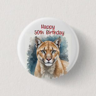 Badge Rond 2,50 Cm Cougar amusant sur la colline Age personnalisé Ann