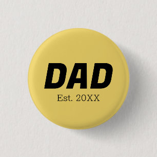 Badge Rond 2,50 Cm Couleur de tendance - Bouton doux papa jaune