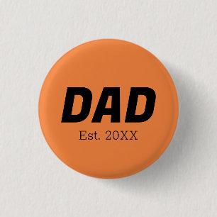 Badge Rond 2,50 Cm Couleur de tendance - Bouton Papa Tangerine Fraîch