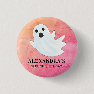 BADGE ROND 2,50 CM COULEUR D'EAU ROSE GHOST HALLOWEEN ANNIVERSAIRE