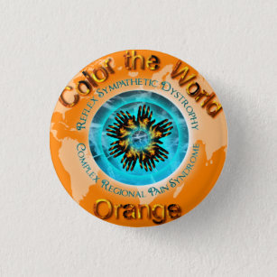 Badge Rond 2,50 Cm Couleur du monde Jour orange CRPS double glace Cir