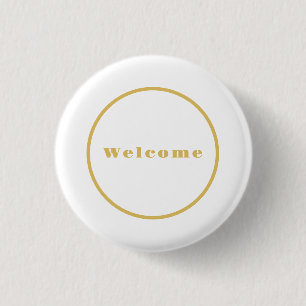Badge Rond 2,50 Cm Couleur or Parti de bienvenue minimaliste professi