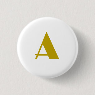 Badge Rond 2,50 Cm Couleur or Personnalisé Monogramme Lettre initiale