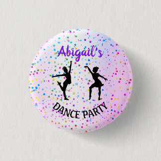 Badge Rond 2,50 Cm Couleurs et étoiles de danse pour enfants partout