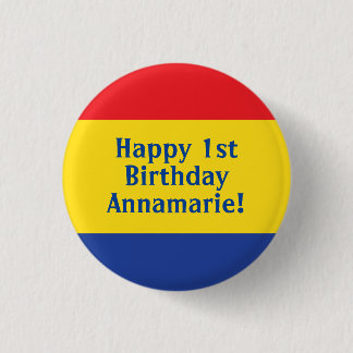 Badge Rond 2,50 Cm Couleurs primaires Fête d'anniversaire de l'enfant