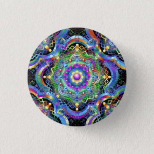 Badge Rond 2,50 Cm Couleurs Universe Mandala