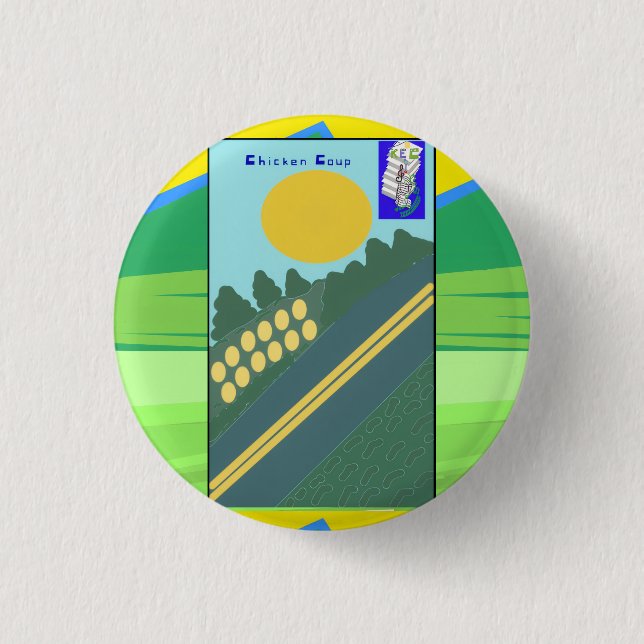 Badge Rond 2,50 Cm Coup de Poulet  (Devant)