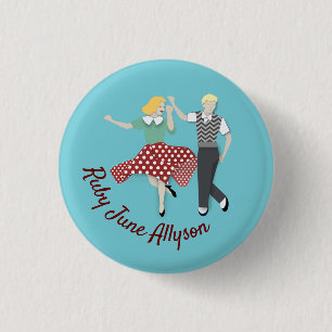Badge Rond 2,50 Cm Couple de danse de Swing