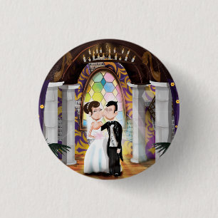 Badge Rond 2,50 Cm Couple mariage dans l'église