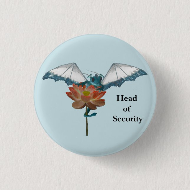 Badge Rond 2,50 Cm Coups d'oeil de dragon autour de fleur (Devant)