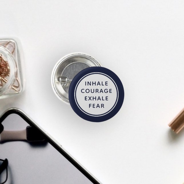 Badge Rond 2,50 Cm Courage d'inhalé bleu et blanc (Créateur téléchargé)