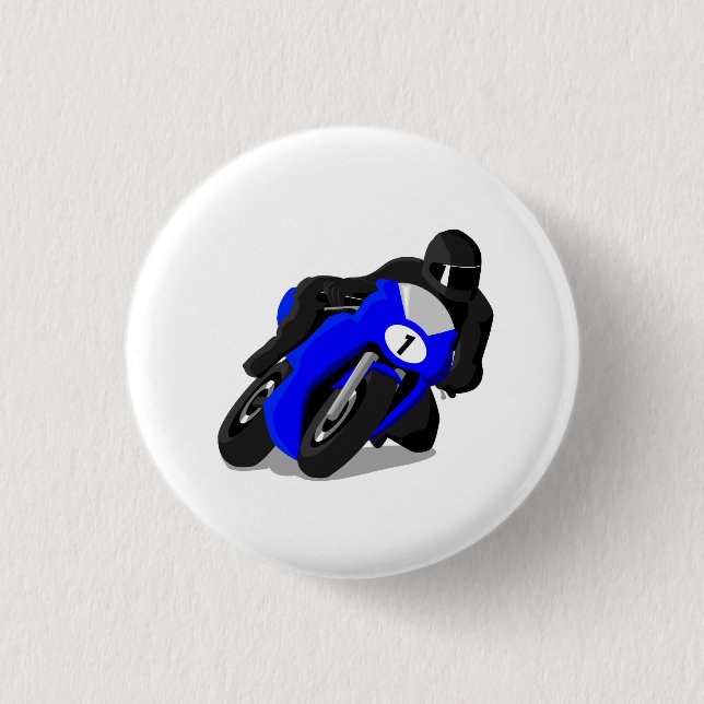 Badge Rond 2,50 Cm Coureur de moto (Devant)