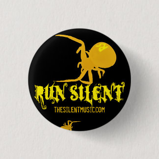 Badge Rond 2,50 Cm Courez le bouton silencieux de logo d'arachnides -