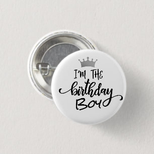 Badge Rond 2,50 Cm Couronne de bouton personnalisé "Je suis le garçon