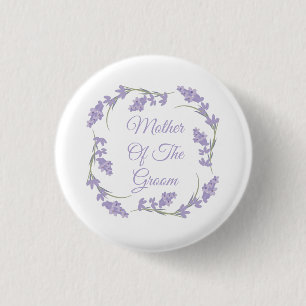 Badge Rond 2,50 Cm Couronne florale lavande pour la mère du marié