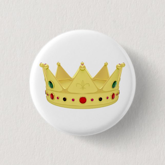 Badge Rond 2,50 Cm Couronne royale d'or (Devant)