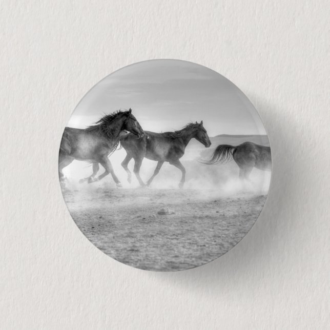Badge Rond 2,50 Cm Course de mustang (Devant)