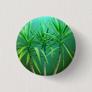 Badge Rond 2,50 Cm Coussin d'arbre palmier botanique vert