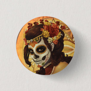 Badge Rond 2,50 Cm Coussin de jet Dia De Los Muertos