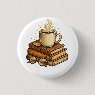 Badge Rond 2,50 Cm Coussin de jet vintage esthétique Café Cozy et Liv