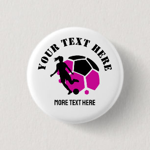 Badge Rond 2,50 Cm Coutume Football Fille de football enfant fête d'a
