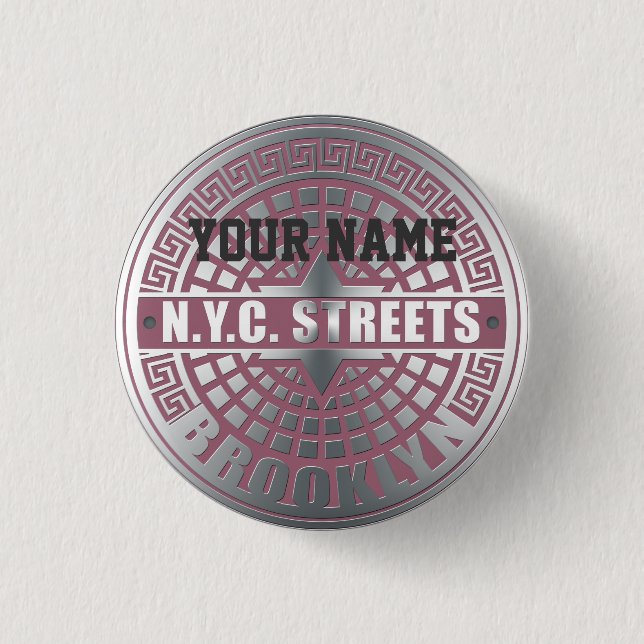 Badge Rond 2,50 Cm Couvertures de trou Brooklyn (Devant)