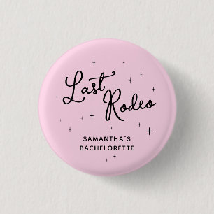 Badge Rond 2,50 Cm Cowgirl disco rose dernier rodéo fête de bachelore