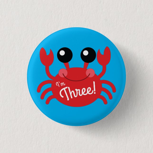 Badge Rond 2,50 Cm Crabe Anniversaire Soirée Cartoon Enfants (Devant)