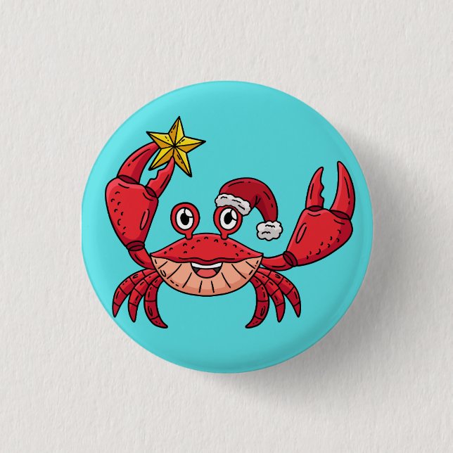 Badge Rond 2,50 Cm Crabe de Noël (Devant)