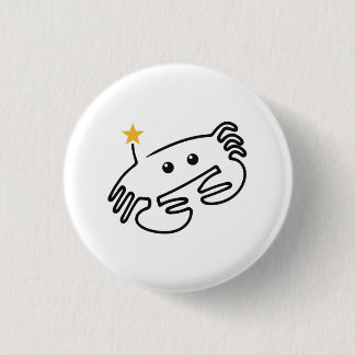 Badge Rond 2,50 Cm Crabe mignon en dessin d'une ligne avec cœur rouge