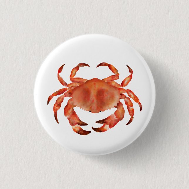 Badge Rond 2,50 Cm Crabs Seaside Coastal Nautical (Devant)