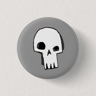 Badge Rond 2,50 Cm Crâne 16-Grey