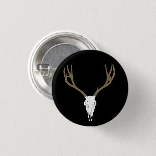 Badge Rond 2,50 Cm Crâne de cerf mulet personnalisable