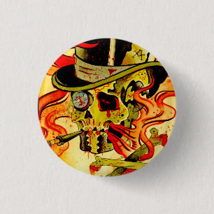 Badge Rond 2,50 Cm Crâne de Gentelmen