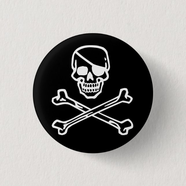 Badge Rond 2,50 Cm Crâne (noir) (Devant)