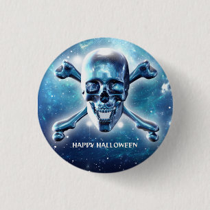 Badge Rond 2,50 Cm Crâne spatial. Personnalisé