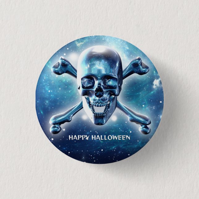 Badge Rond 2,50 Cm Crâne spatial. Personnalisé (Devant)