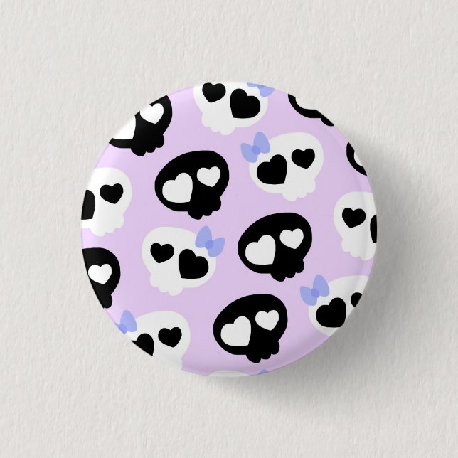 Badge Rond 2,50 Cm Crânes en pastel de Goth (Devant)