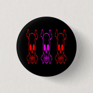 BADGE ROND 2,50 CM CRÂNES GOTHIQUES