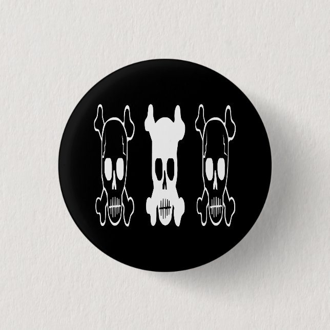 BADGE ROND 2,50 CM CRÂNES GOTHIQUES (Devant)